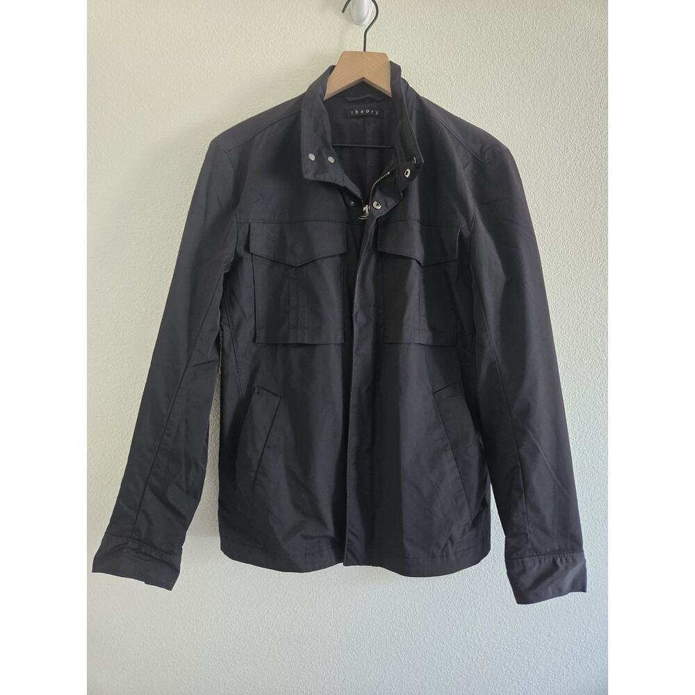 Theory Yost N Fuel Stand Collar Field Jacket S Black Utility Minimalist Cargo - Picture 2 of 5